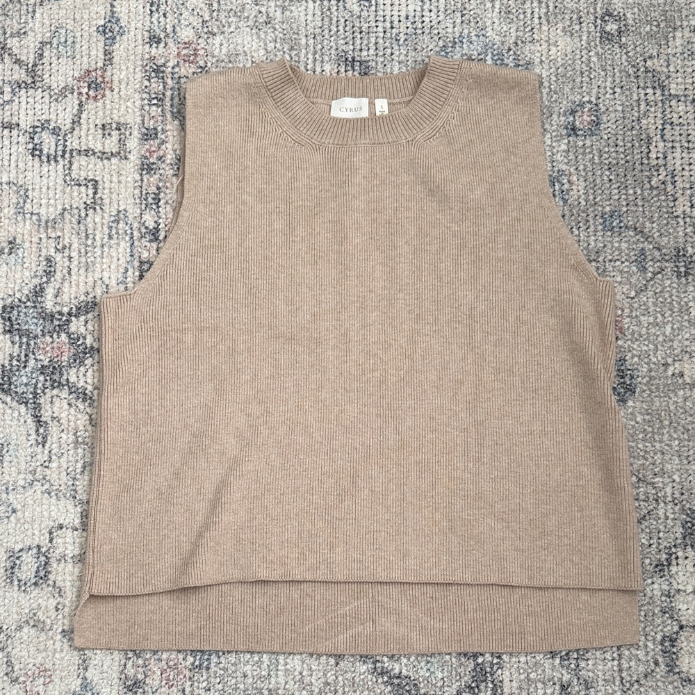 Cyrus Tan Sleeveless Sweater